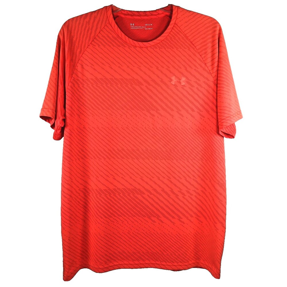 Under Armour HeatGear Men's Tee-Shirt Large Neon Textured Short Sleeve Loose Fit